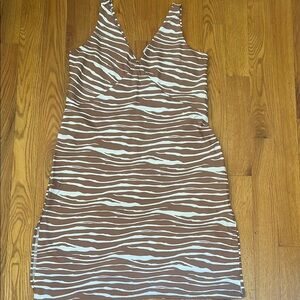 Brown and White Zebra Print Dress